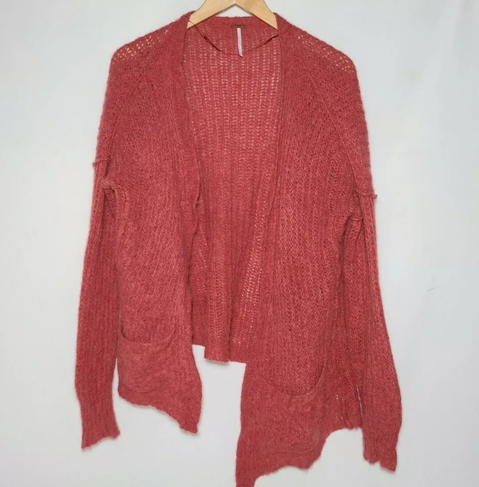Free People Alpaca Cardigan Sweater Asymmetrical